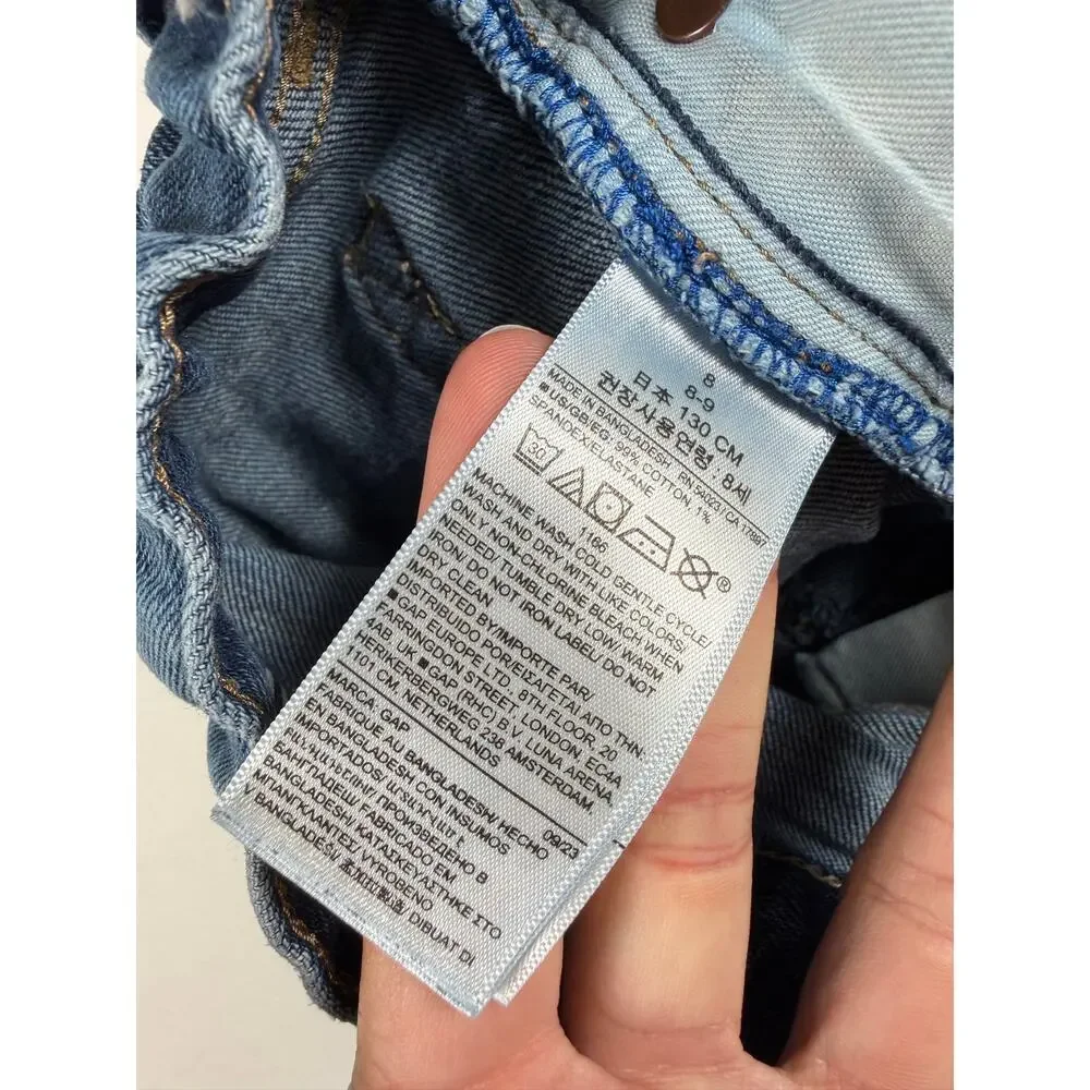 Gap Kids Distressed Pull-On Skinny Jeans Medium Wash Size 8 Slim